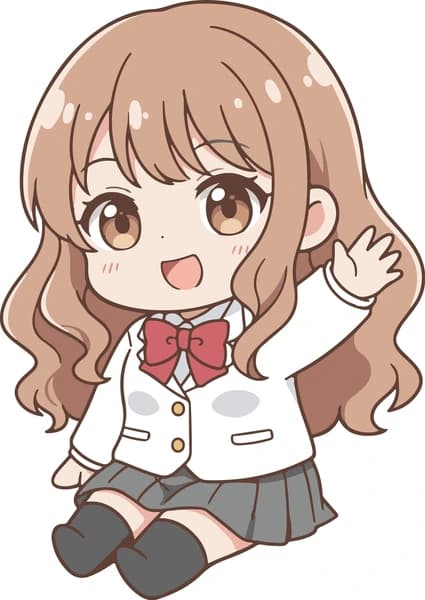 Cute anime creator avatar waving
