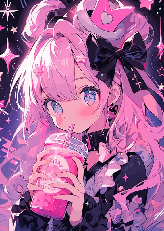 Pink anime creator avatar